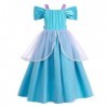 OBEEII Deguisement Sirène Princesse Ariel Robe pour Enfant Fille Carnaval Costume Halloween Cosplay Fête Anniversaire Vêtemen