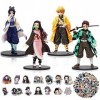 Anime Figurines 4 Pièces, Figurines daction pour Enfants avec 50 Autocollants, Collectionneurs de Jouets dAnime, Mini Statu