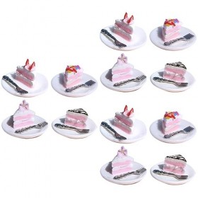 Toyvian 12 Pièces Miniatures Maquette Mini Cake en Résine Petit Dessert en Résine Mini-gâteau Ornement De Modèle De Résine Je
