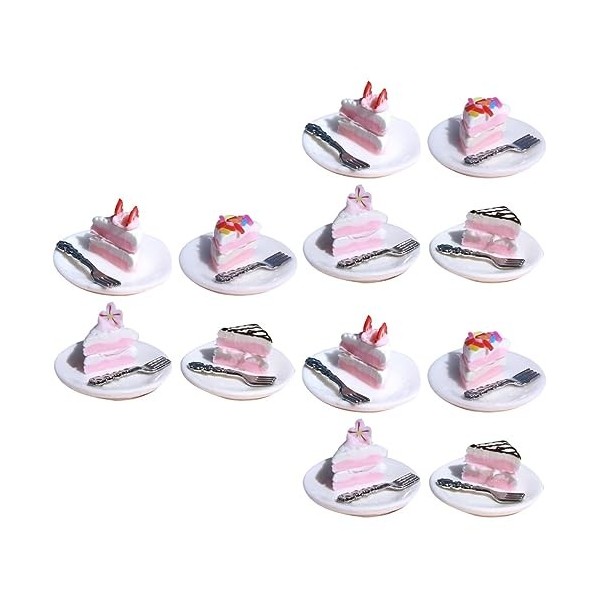 Toyvian 12 Pièces Miniatures Maquette Mini Cake en Résine Petit Dessert en Résine Mini-gâteau Ornement De Modèle De Résine Je