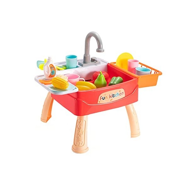 LIBOOI Jouets dévier de cuisine, jouet électrique pour enfants, lave-vaisselle, système de cycle deau automatique, jouets d