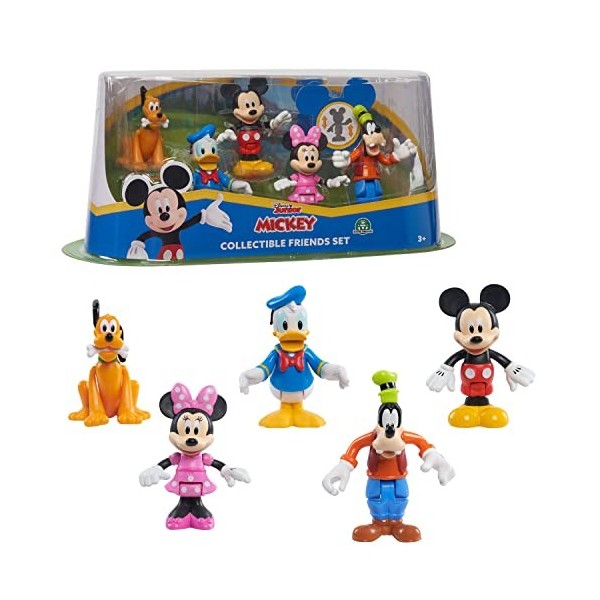 DISNEY MICKEY et MINNIE, Disney Mickey, Coffret 5 Figurines 7,5 cm Articulées, 5 Personnages à Collectionner, Jouet pour Enfa