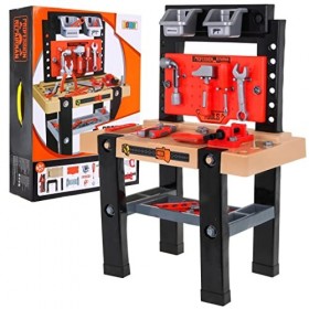 Ramiz Jeu dImitation - Établi de Jouet, Établi Enfant avec Outils de Jouet - 64 Pièces