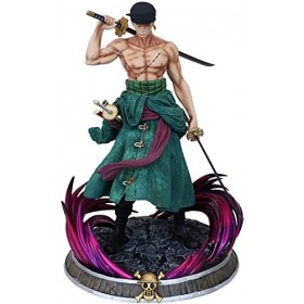 WANSHI One Piece Zoro Figure, GK Anime 25cm Roronoa PVC Modèle/Personnage Figurine Adulte Jouets/Poupées/Cadeaux de Collectio