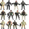 Fycooler Figurine daction Jouet de Soldats avec Arme/Figures Militaires Ensembles 16 Figurine daction Jouet de Soldats avec