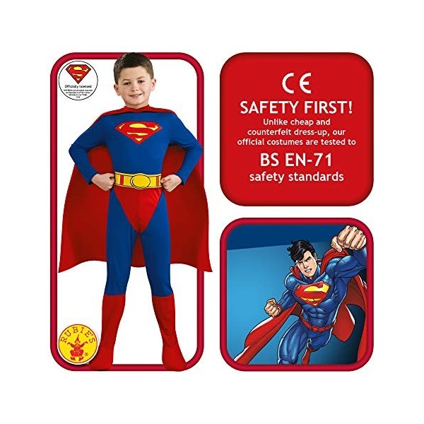 Rubies-déguisement officiel - Superman - Déguisement Superman Attention taille grand - Taille S 3-4 ans- CS808727/122