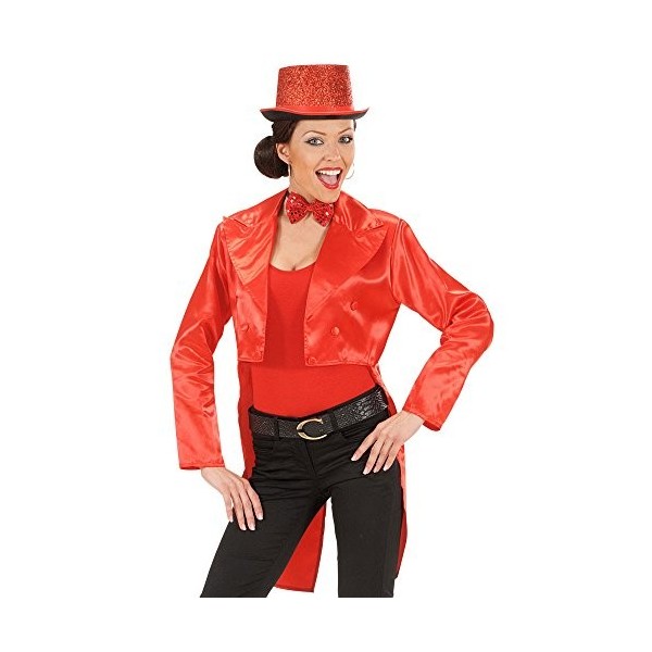 "WOMENS RED SATIN TAILCOAT" - S 