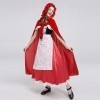 Odizli Costume de chaperon rouge pour femme et adulte - Robe de princesse avec capuche rouge - Cape à capuche - Pour Hallowee