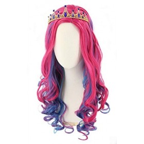 LeMarnia Audrey Perruque pour enfant avec couronne Rose mélangé Bleu