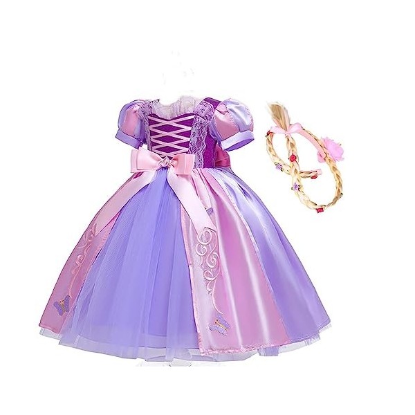 IBTOM CASTLE Filles Princesse Robe+Accessoires Raiponce Ensemble Conte De Fées Cosplay Halloween Carnaval Costumes Noël Anniv