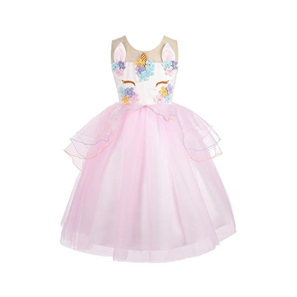 Lito Angels Robe Anniversaire Princesse Licorne pour Enfant Filles