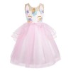 Lito Angels Robe Anniversaire Princesse Licorne pour Enfant Filles, Vetement Fete Carnaval, Taille 3-4 ans, Bleu