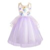 Lito Angels Robe Anniversaire Princesse Licorne pour Enfant Filles, Vetement Fete Carnaval, Taille 3-4 ans, Bleu