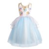 Lito Angels Robe Anniversaire Princesse Licorne pour Enfant Filles, Vetement Fete Carnaval, Taille 3-4 ans, Bleu