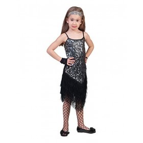 Fiesta Palace - robe charleston à paillettes noir fille taille 128cm