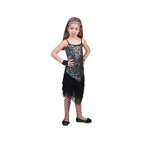 Fiesta Palace - robe charleston à paillettes noir fille taille 128cm