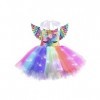 YiZYiF Enfant Fille Déguisement Licorne Sirène Robe Princesse Tutu Jupe avec Lumineuse LED Cosplay Costume Halloween Carnaval