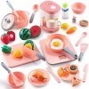 KOPI Corgi Ensemble daccessoires de cuisine pour enfants, jeu de rôle, jeu de rôle, fruits alimentaires, casseroles et poêle