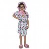 Dress Up America Déguisement de grand-mère pour filles - Ensemble robe, écharpe et bigoudis grand-mère pour enfants