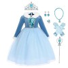 Robe Reine Des Neiges 2 Déguisement Anna Elsa Princesse Costume Enfant Fille Manche Longue Paillettes Velours Robe de Soirée 