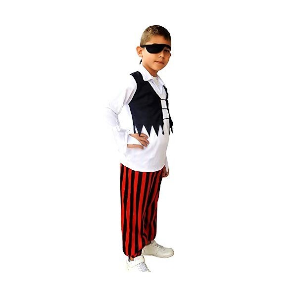 Costume de pirate corsaire - enfant - déguisements pour enfants - halloween - carnaval - taille l - 7/8 ans - idée cadeau ori