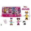 DISNEY MICKEY et MINNIE, Disney Minnie Coffret 5 Figurines 7,5 cm Articulées, 5 Personnages à Collectionner, Jouet pour Enfan