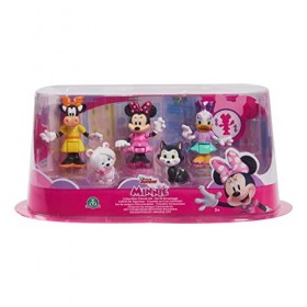 DISNEY MICKEY et MINNIE, Disney Minnie Coffret 5 Figurines 7,5 cm Articulées, 5 Personnages à Collectionner, Jouet pour Enfan