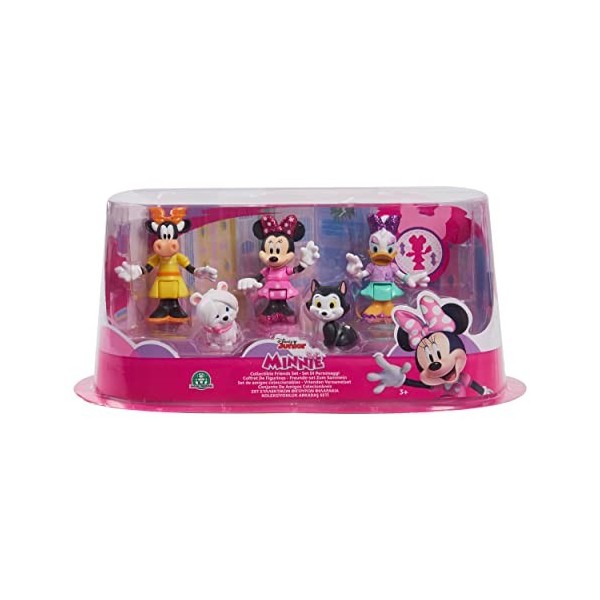 DISNEY MICKEY et MINNIE, Disney Minnie Coffret 5 Figurines 7,5 cm Articulées, 5 Personnages à Collectionner, Jouet pour Enfan