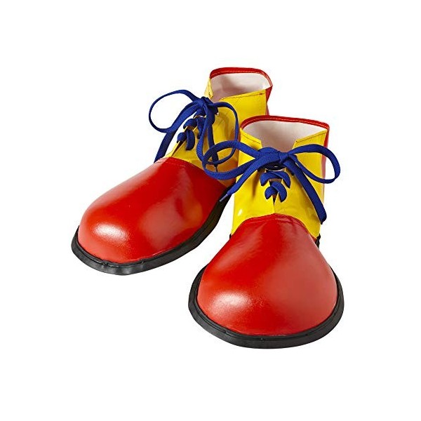 W WIDMANN- Paire de Chaussures de Clown, Unisexe Adulte, 11007084, Rouge/Jaune, Taglia Unica