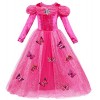 Le SSara Robe à Manches Longues pour Fille Princesse Costumes Toddler Ball Gown Robe Papillon Fantaisie avec Accessoires L R