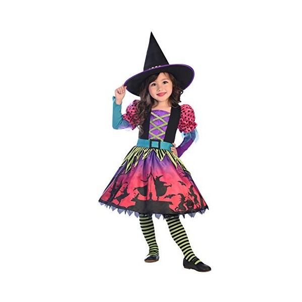 Amscan Déguisement Enfant Fille Robe Sorcière Hocus Pocus Chapeau Halloween