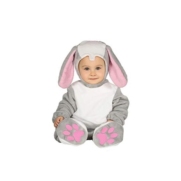 Guirca 88383 Déguisement lapin Bugs Bunny 6/12 mois, couleur gris, blanc et rose,