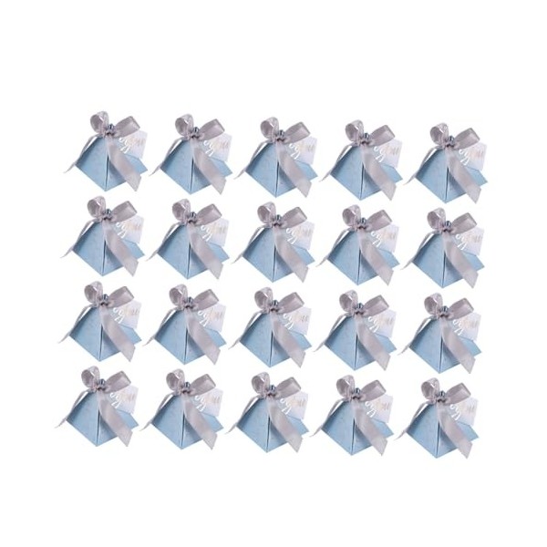 Cabilock 60 Pcs Boîte De Bonbons Coffrets Cadeaux Bonbons pour Sacs De Cadeaux Boîte Cadeau Bleue Boîtes De Fête Triangle Boî