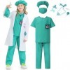 IBTOM CASTLE Deguisement Enfant Filles Garçons Docteur Costume Halloween Vétérinaire Cosplay Jeu de Rôle Prétendez Vous Habil