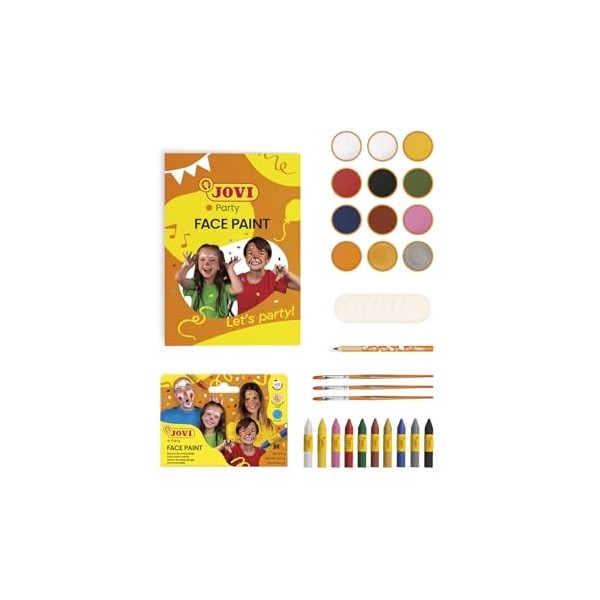 Jovi - Face Paint Pack, Maquillage pour Enfants, 6 Pots de 20 ML de Couleurs Assorties + 6 Pots de 8 ML de Couleurs Assorties