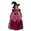 Magicoo Costume de sorcière rose chauve-souris pour enfant fille avec robe longue et chapeau de sorcière – Taille 104 à 140 –