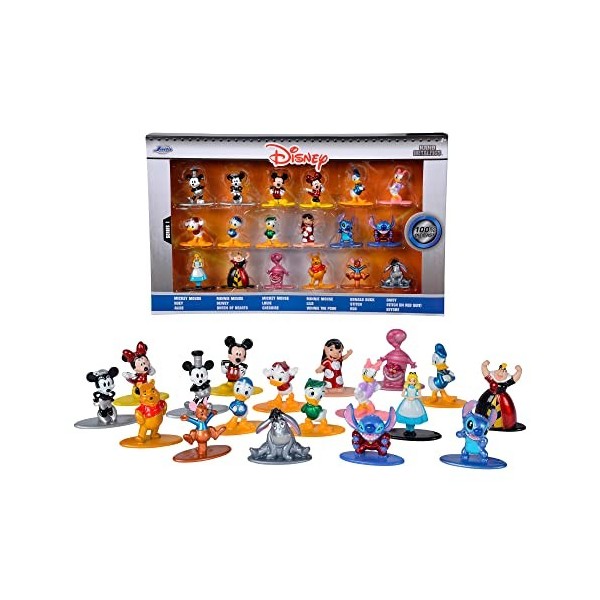 Jada - Disney - Set 18 Pièces - Coffret 18 Figurines 4cm - Métal - 253075005