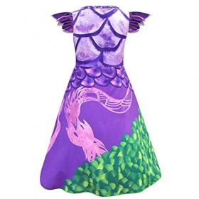 AILOS Halloween Dress Descendants, Dragon Mal Dress Costume Musical Populaire Mode Halloween Robe pour Filles Fantaisie Vêtem