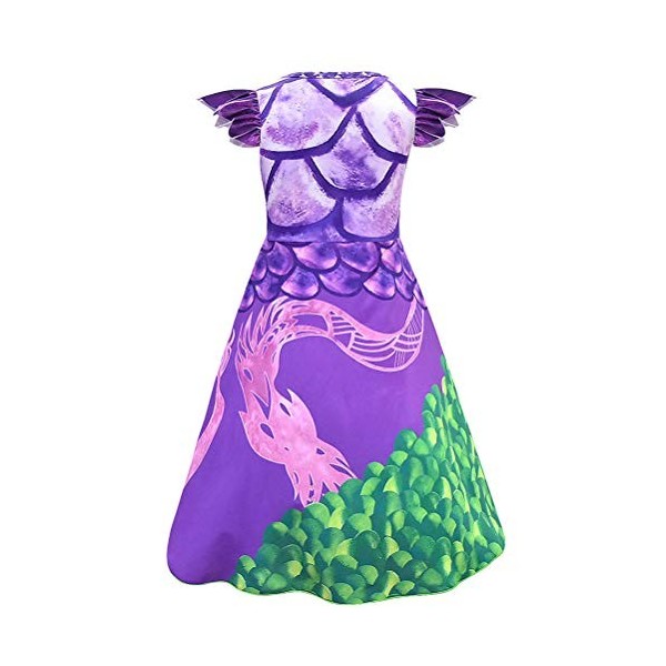 AILOS Halloween Dress Descendants, Dragon Mal Dress Costume Musical Populaire Mode Halloween Robe pour Filles Fantaisie Vêtem