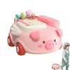 4 Pcs téléphone Musical pour Tout-Petits | Kid Play Téléphone Bébé Cochon Téléphone Jouet,Dessin animé simulé téléphone Fixe 