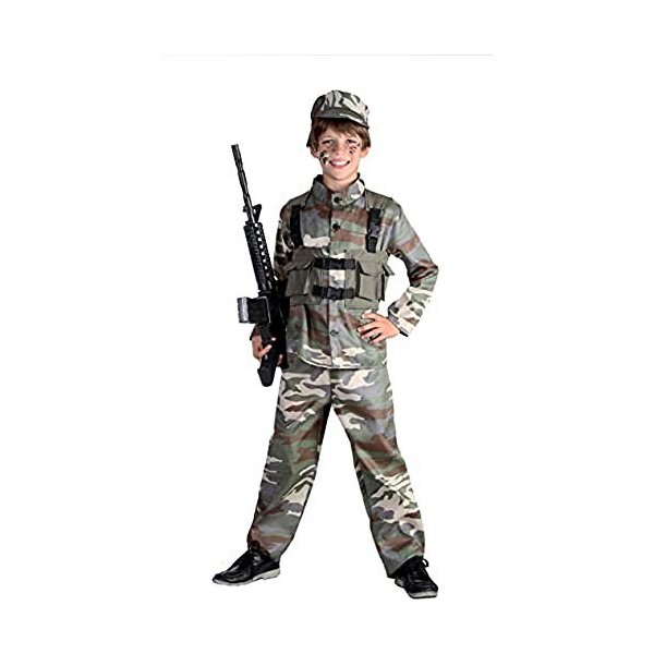 CIAO- Déguisement Militaire Desert Force pour Enfant Taille 10-12 Ans Costumes, Garçon, 10875.10-12, Camouflage