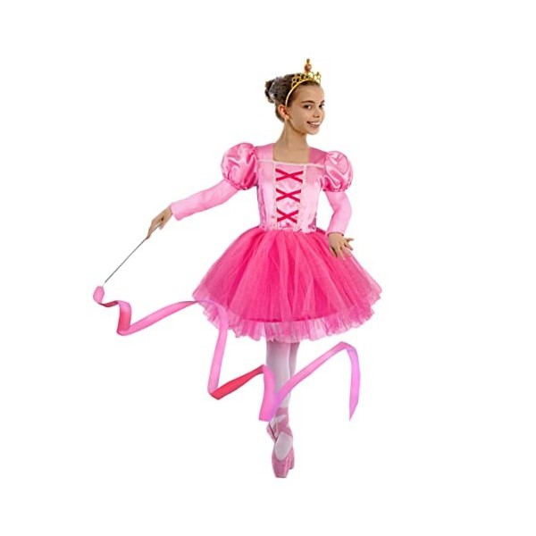 Ciao Princesse Etoile déguisement fille taille 4-6 ans avec ruban danseur satin, couleur rose, 11794.4-6