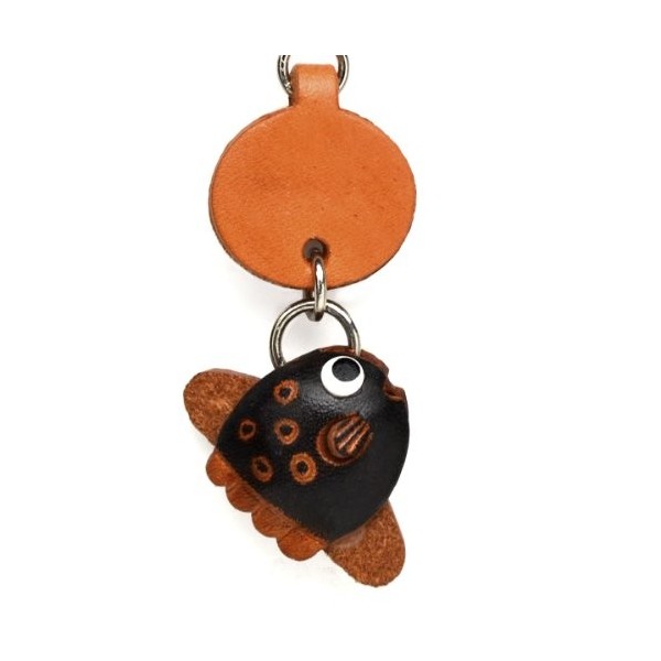 This leather key chain fish Sunfish Dokodemo handmade [made in Japan, new, craftsman] [VANCA] japan import 