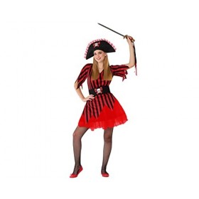 Atosa-61620 Atosa-61620-Déguisement Jeune Fille Rouge Pirates, Femme, 61620