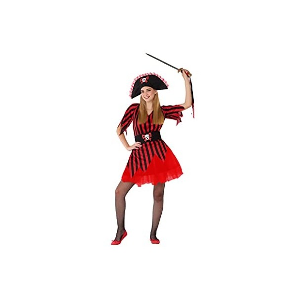 Atosa-61620 Atosa-61620-Déguisement Jeune Fille Rouge Pirates, Femme, 61620