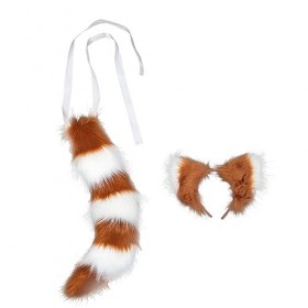 minkissy 2 Ensembles De Bandeaux DOreille De Renard Queue De Fursuit Boucles DOreilles De Fille Tenues De Jeu De Rôle Bande