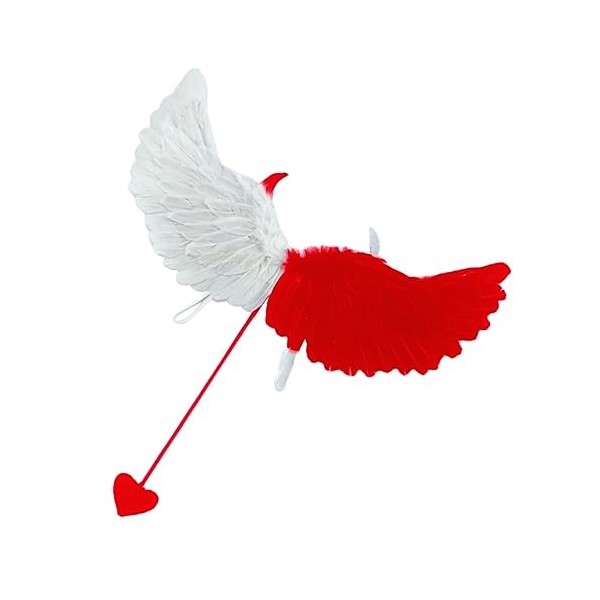 TOYANDONA 3 Pièces Ailes Costume De Jeu De Rôle Adulte Costume DHalloween Décor Rouge Ailes De Cosplay Rouges Ailes De Costu