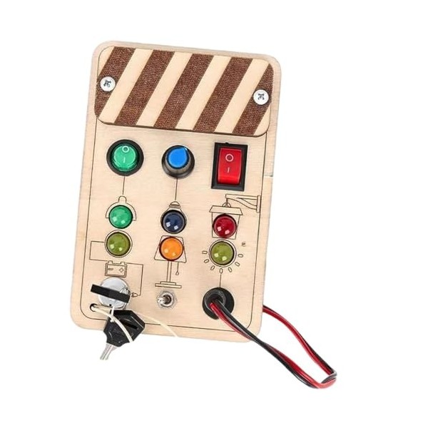 Milageto Jouet de planche occupé avec interrupteur de lumières, jouet de voyage avec bouton, compétence motrice de base, jeu 