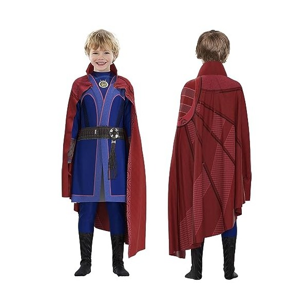 SINSEN Costume de super-héros Dr.Strange pour enfants - Costume de docteur - Cape pour Halloween, fête de carnaval - Pour gar