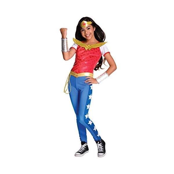 Déguisement de luxe Wonder Woman pour filles, costume de jour pour enfants à leffigie de la superhéroïne des livres DC Comic